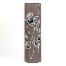 Load image into Gallery viewer, Handmade decorated vase | Glass vase for flowers | Cylinder Vase | Interior Design | Home Decor | Large Floor Vase 16 inch

