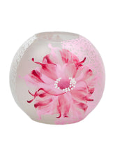 Load image into Gallery viewer, Handpainted Glass Vase for Flowers | Painted Art Glass Round Bubble Vase | Interior Design Home Room Rose Decor | Table vase 6 in
