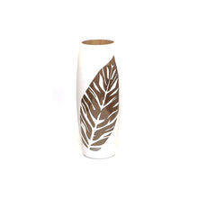 Load image into Gallery viewer, Gold leaf handmade vase | Ikebana Floor Vase | Large Handpainted Glass Vase for Flowers | Room Decor | Floor Vase 16 inch
