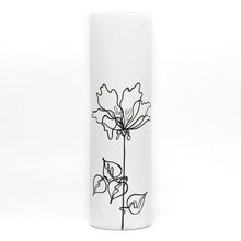 Load image into Gallery viewer, Black flower | Art decorated glass vase | Glass vase for flowers | Cylinder Vase | Interior Design | Home Decor | Large Floor Vase 16 inch
