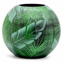 Load image into Gallery viewer, Handpainted Glass Vase for Flowers | Painted Tropical Art Glass Round Vase | Home Room Decor | Table vase 6 inch
