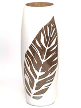 Load image into Gallery viewer, Gold leaf handmade vase | Ikebana Floor Vase | Large Handpainted Glass Vase for Flowers | Room Decor | Floor Vase 16 inch
